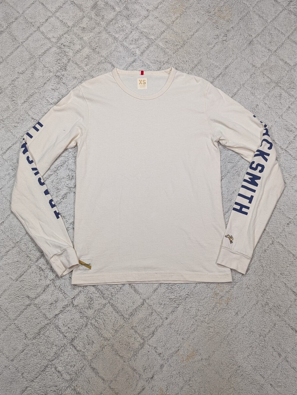 Tracksmith Shirt Womens XS White Ivory Grayboy Long Sleeve Training Tee Cotton
